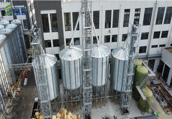雪萊鋼板倉廠家為山東威海食品公司建倉成功
